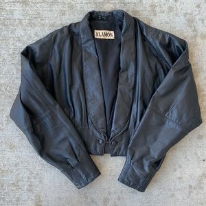 Alamos Vintage Cropped Leather Jacket